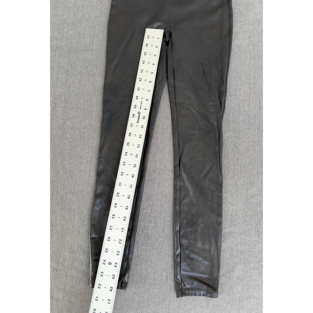 Spanx Faux Leather Moto Leggings Black High Waisted Womens L Capsule Wardrobe - Picture 7 of 9